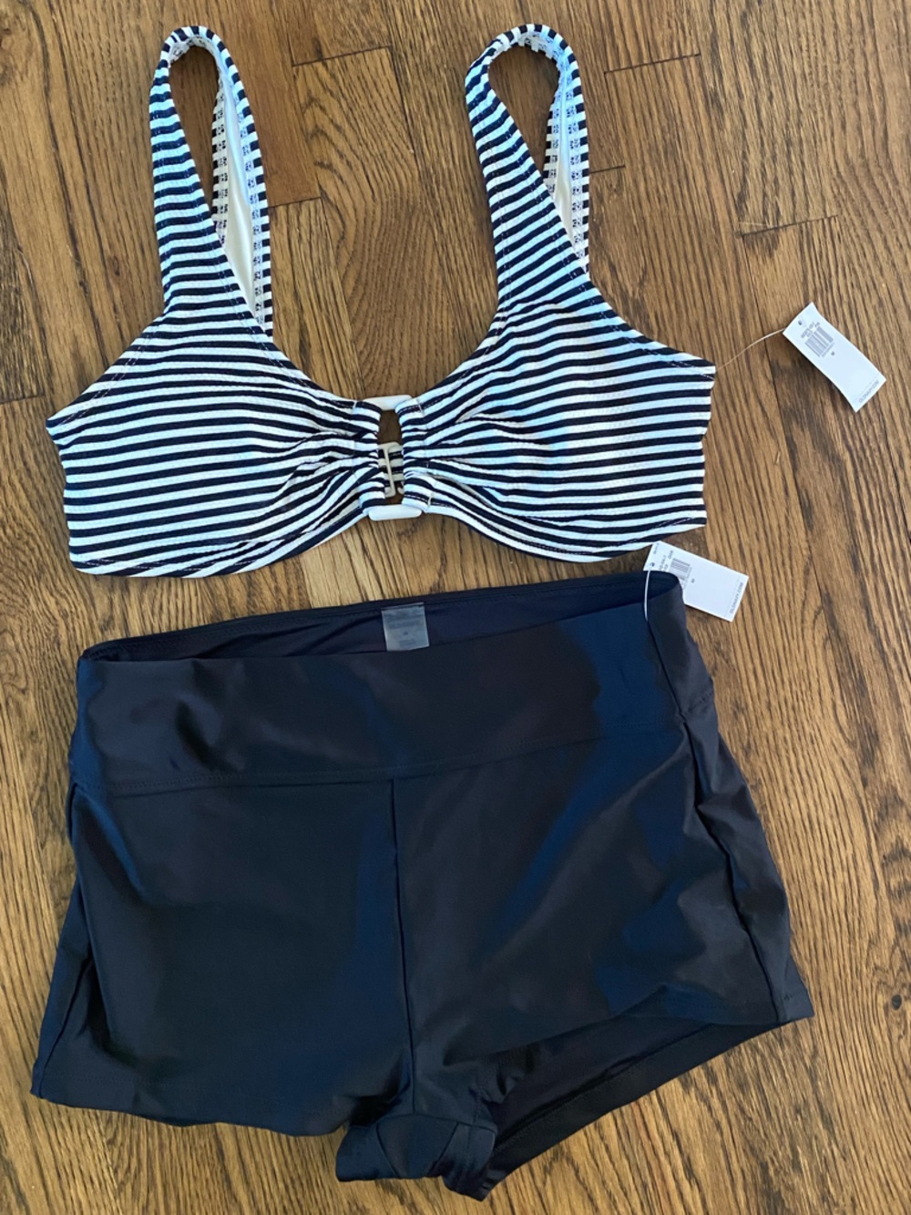 NWT Old Navy Striped Top and Solid Shorts Bottoms Two Piece Swimsuit